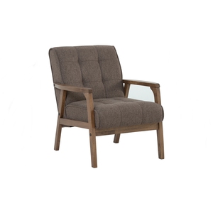 Sofá Individual Moderno de Madera, Sillón de Tela de Roble Malayo Sólido, Silla de Estilo Mid-Century para Sala de Estar y Hogar - Product Image 1