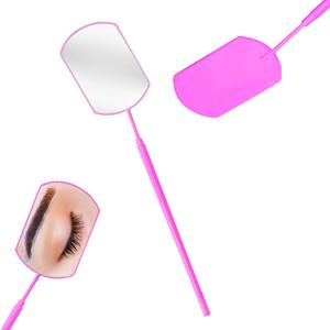 Miroir à cils carré bleu ciel et rose personnalisable pour extensions de cils – Miroir cosmétique à marque privée - Product Image 1