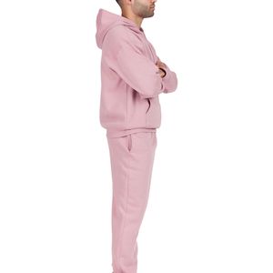Ensemble de survêtement en coton délavé pour hommes, avec sweat à capuche et pantalon de jogging, broderie chenille et impression en relief, style vintage - Product Image 2