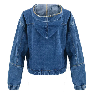 Sudaderas de Mezclilla Tejidas para Mujer, al por Mayor, Otoño Invierno, Transpirables, Ecológicas, de Algodón, con Cintura Elástica - Product Image 2