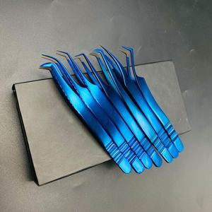แหนบปลายแหลมสีฟ้าสำหรับต่อขนตาแบบมืออาชีพปรับแต่งได้ตามต้องการ - Product Image 4