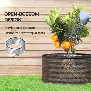 Set di 2 Fioriere in Metallo Argento Facili da Montare 90x90x45 cm con Bordo di Sicurezza per Serre e Giardini - Product Image 5