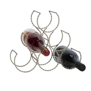 Porte-bouteilles en métal industriel français antique, design nid d'abeille vintage, support de rangement pour vin, finition zinc hexagonale - Product Image 3