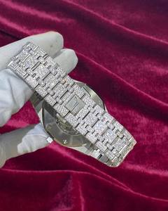 Montre Homme Tendance 2026 ETA, Montre-Bracelet à Quartz Entièrement Sertie de Diamants, Style Hip-Hop Bling Bling, Bijou Fleur - Product Image 4