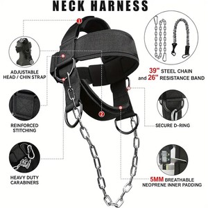 Portable Stainless Steel Neck Muscle <b>Training</b> <b>Head</b> Harness Chain for Gym Weightlifting Neck Strength Workout by Misha Sports - Product Image 4