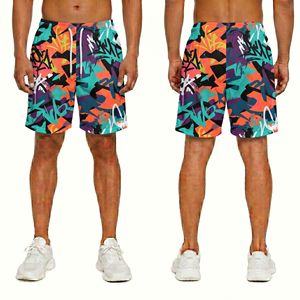 <b>Abstract</b> Pattern Sublimation Mesh Athletic Shorts Lightweight Breathable Polyester Casual Sports Apparel - Product Image 5