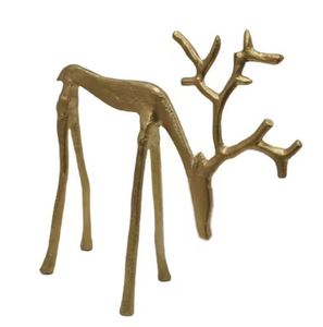 Decorative Luxury Gold Reindeer Sculpture Brass Color Finishing Modern Style Handmade Customized - Product Image 3