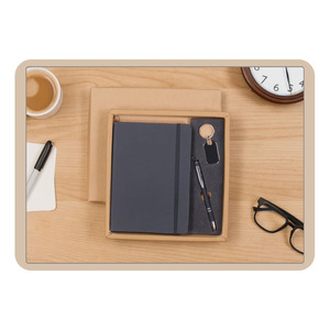 Set de Regalo Ejecutivo de Lujo con Agenda de Cuero PU Personalizada, Bolígrafo y Llavero, con Grabado en Relieve, Marca Liviya, para el Día de San Valentín - Product Image 1