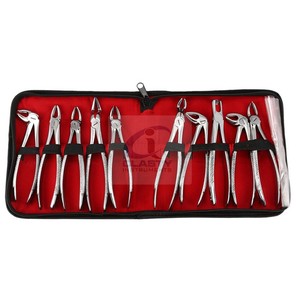 Ensemble de forceps d'extraction dentaire, 10 pièces, instruments chirurgicaux en acier inoxydable, certifiés CE, ISO13485 Classe I, outil manuel - Product Image 3