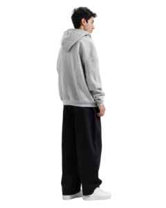 Men's <b>Black</b> <b>Zip</b>-<b>Up</b> <b>Hoodie</b> Regular Fit Cotton Fleece Casual Hooded Sweatshirt Autumn Wear - Product Image 5