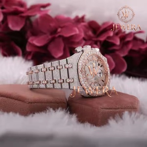 Luxury Stainless Steel Hip Hop Moissanite Diamond Watch with Brilliant VVS Moissanite Stones for Birthdays and Anniversaries - Product Image 4