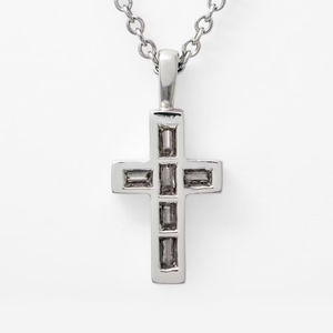 Elegante Collar con Colgante de Cruz de Diamantes VVS EF Cultivados en Laboratorio de 0.60 Ct, Oro Blanco de 14K, Joyería Fina de Lujo para Regalo - Product Image 3