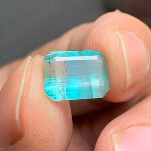Turmalina Azul, Gema de Origen Afgano, Corte Cojín Natural, Piedra de Joyería Facetada Suelta para Anillo - Product Image 1
