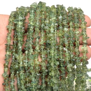 AAA+ Apatite 4mm-5mm Smooth Nugget <b>Beads</b> Natural Green Apatite Uncut Chips Semi Precious Gemstone <b>Loose</b> <b>Beads</b> For Jewelry Making - Product Image 3