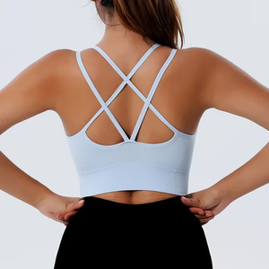 Seamless Women Fitness Sports <b>Bra</b> Comfortable <b>Stretch</b> Fabric Support Activewear Running Gym Training Wear Top - Product Image 4
