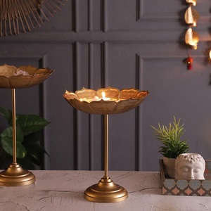 Leaf glass Iron Oval Tea Light <b>Candle</b> Holder Christmas <b>Wedding</b> Tabletop Centrepiece Home Decoration Modern Art Design Custom - Product Image 4