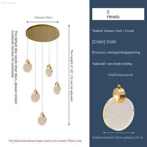 Lustre long en spirale duplex pour salon, villa creuse, hôtel postmoderne simple, lampe décorative en cristal LED - Product Image 5