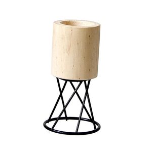 Modern Wooden Candle <b>Holder</b> with Metal Stand Handmade Tabletop <b>Tealight</b> Candle Stand Home Decor - Product Image 5