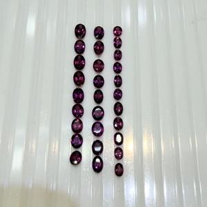 Lote de Gemas Sueltas de Granate Rodolita Natural Certificadas por A J Gems, Corte Ovalado, Facetadas, con Juego de Color, para Joyería, Provenientes de Rajasthan - Product Image 2