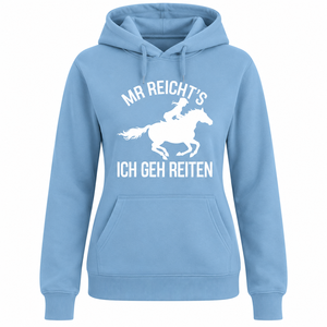 Sudadera con Capucha Personalizada con Gráfico Ecuestre Azul Claro para Mujer, Sudadera Holgada de Felpa de Algodón con Estampado de Caballo - Product Image 1