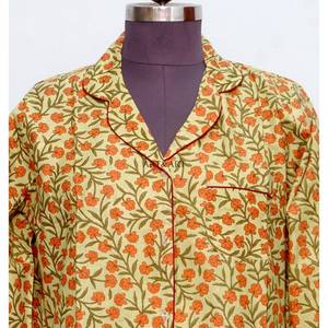 Robe longue artisanale en coton indien à imprimé floral pour femmes et filles, chemise de nuit maxi douce et confortable, idéale pour mariée, vente en gros - Product Image 3