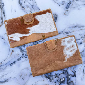 Portefeuille en cuir de vachette grande taille, mode vintage, printemps été hiver, entièrement imperméable, pochette pour femme, porte-cartes, design personnalisable - Product Image 1