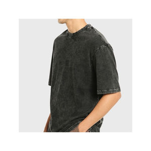 T-shirts pour hommes grande taille de haute qualité, effet délavé, design personnalisé, prix de gros - Product Image 2