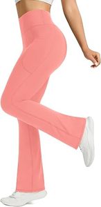 Women's Pocket <b>Flare</b> <b>Leggings</b> High Waisted Bootcut Yoga Pants for Workout and Training - Product Image 6