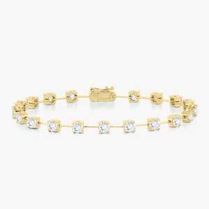 Pulseras Flotantes de Diamantes de Oro Sólido de 14k y 18k, Joyería Fina de Lujo, Redondas, Cultivadas en Laboratorio, Estilo Tenis, Únicas, Minimalistas, para Uso Diario - Product Image 1