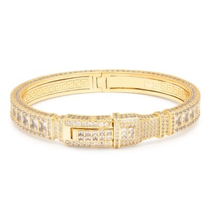 Luxury 925 Silver Rhodium Plated Cuban Link <b>Bracelet</b> with Moissanite Detailing for <b>Men</b> Hip Hop Iced Out Jewelry Party Wear - Product Image 1