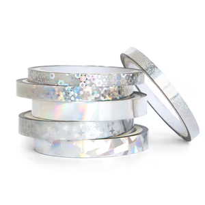 Custom Holographic Washi Tape Self Adhesive Decorative Rainbow Foil Tape for Scrapbooking DIY Crafts Gift Wrapping Stationery - Product Image 4