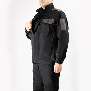 Combinaison de travail noire en polyester pour homme, résistante à l'abrasion et dotée de plusieurs poches pour une utilisation pratique - Product Image 2