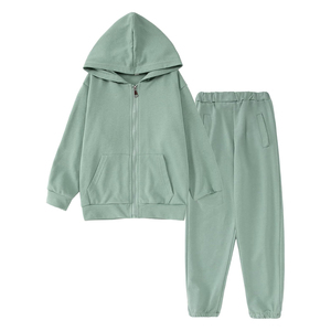 Survêtements pour enfants – Prix de gros, survêtements sportifs pas chers pour enfants, personnalisés, bicolores, coupe ajustée, 100 % coton, tenue décontractée pour l'automne - Product Image 1