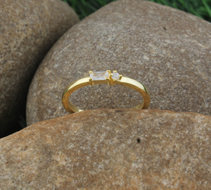 Wholesale Gold Plated 925 Sterling <b>Silver</b> CZ Band <b>Ring</b> High Polished <b>Plain</b> Wedding Band Minimalist Unisex Stackable <b>Ring</b> - Product Image 1