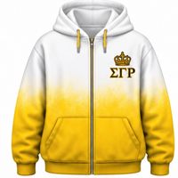 Ensemble survêtement décontracté personnalisé pour femmes Sigma Gamma Rho, sweat à capuche oversize tie-dye et pantalon de jogging blanc et or, style streetwear grec