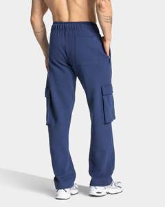Custom logo wide Leg Cargo Joggers with Elastic Waistband, Zipped Pockets & Drawstring Gym, Workout made in Pakistan - Product Image 3