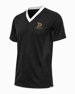 Chemise d'entraînement d'arts martiaux noire à col en V pour homme, respirante, en polyester, uniforme pour la pratique du karaté et du taekwondo - Product Image 3