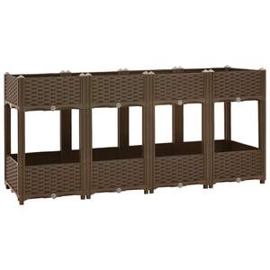 Jardinières surélevées en polypropylène marron 63 po x 15,7 po x 28 po, style rustique - Product Image 2