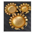 Ensemble de 3 Urli en fer avec motif paon, finition revêtement en poudre et Mirgan - Product Image 6