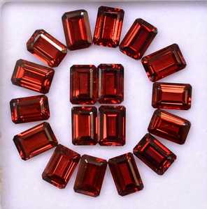 Pierre précieuse naturelle grenat rouge octogonal facetté, pierre brute pour la fabrication de bijoux, fournisseur en gros Zubeda Gems du Rajasthan, 20 carats - Product Image 4