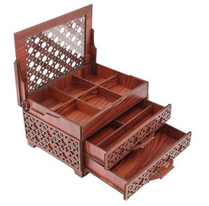 Caja de joyería rústica de madera hecha a mano, estuche de almacenamiento de joyas, regalo asequible para mujeres y niñas de AALIYAN IMPEX - Product Image 6