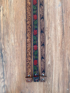 Fait à la main en cuir pleine fleur véritable occidental robuste sans boucle ceinture en relief sangle de Cowboy sangle de ceinture à visser pour unisexe - Product Image 3