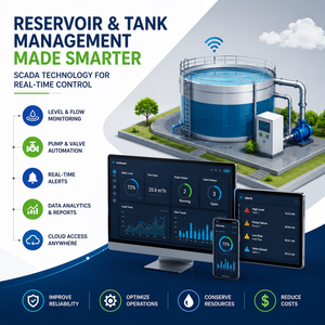 Système de surveillance de niveau SCADA multi-réservoirs avec alarme, contrôle des pompes et accès à distance - Product Image 1