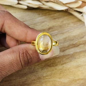 Latest Fashionable Quartz Brass <b>Ring</b> 18k Gold plated Solitaire Vintage <b>Ring</b> <b>Statement</b> Gemstone <b>Ring</b> Wholesale <b>Ring</b> For Women - Product Image 4