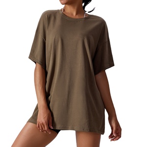 Camiseta de gran tamaño 100% algodón de alta calidad para mujer, logotipo personalizado e impresión, camisetas de gran tamaño cómodas transpirables de secado rápido - Product Image 2