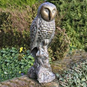 Escultura de Búho con Acabado Bronce para Jardín, Figura Decorativa para Exteriores, Estatua de Búho Hecha a Mano, Estilo Lujoso - Product Image 3