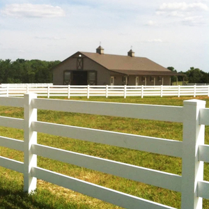 Clôture PVC à 4 rails, clôtures PVC pour ferme et chevaux, clôtures de paddock, garde-corps en vinyle blanc pour autoroute - Product Image 5