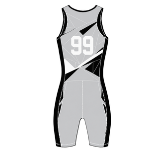 Traje de Competición de Remo Gris Claro, Negro y Blanco para Hombre, Uniforme de Competición sin Mangas, Singlet de Alto Rendimiento, Personalizado, Venta al Por Mayor - Product Image 3