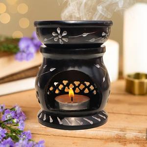 Elegante Quemador de Aceite de Mármol Tallado Marrón, Soporte para Incienso, Difusor de Aromaterapia, Difusor de Aroma, Artesanía en Piedra Tallada - Product Image 1