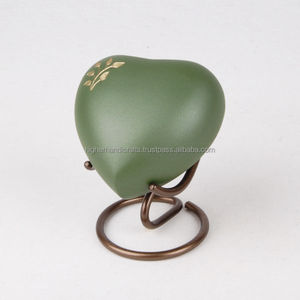 Urna de recuerdo de cremación de corazones metálicos, rosa claro, para cenizas de los amados, artesanía superior - Product Image 4